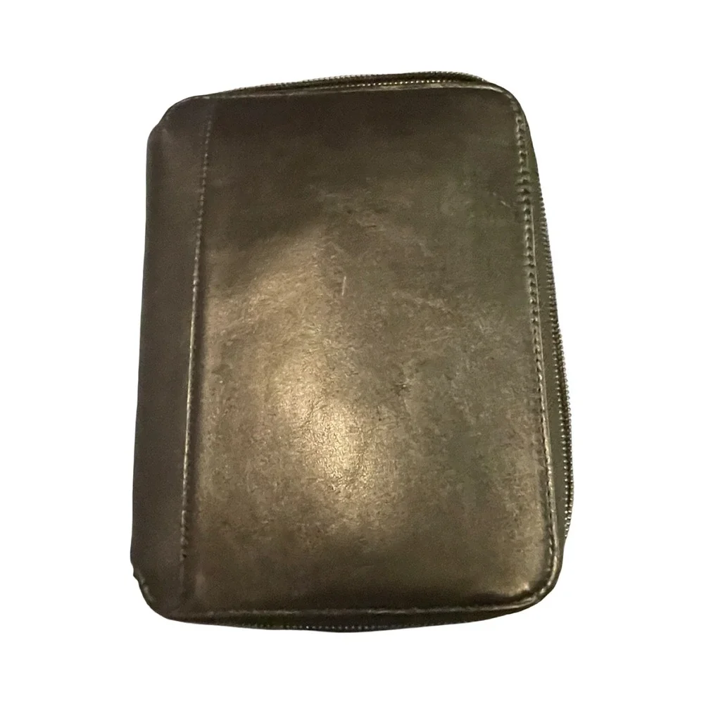 Fossil Metallic Bronze Leather‎ Zip Around Tech Travel Organizer Portfolio Case